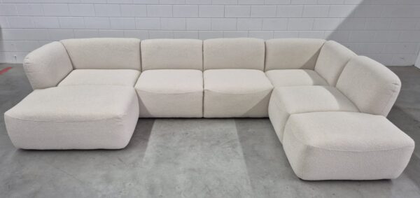 U - Lounge - Stof - Beige - Rechts - Nieuw: 1849,- - Afbeelding 2