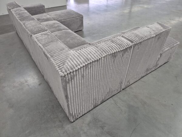 U - Lounge - Fluffy Rib Stof - Grijs - Rechts - Nieuw: 1.199,- - Afbeelding 16