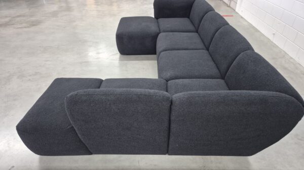 U - Lounge - Teddy Stof - Zwart - Rechts - Nieuw: 1799,- - Afbeelding 20