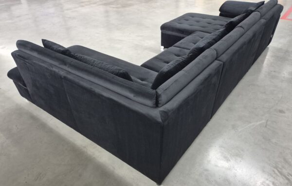 U - Lounge - Velvet - Zwart - Links - Nieuw: 1299,- - Afbeelding 13
