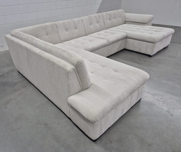 U - Lounge - Rib Stof - Beige - Rechts - Nieuw: 1249,- - Afbeelding 11